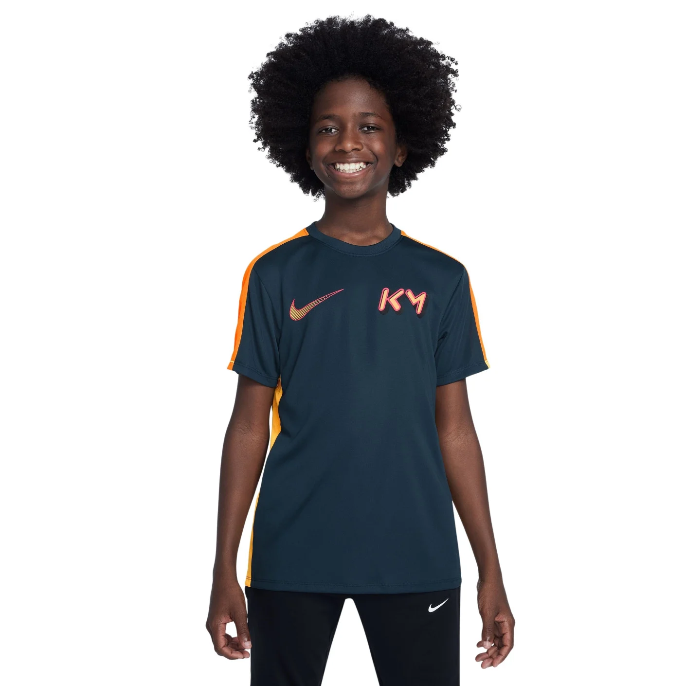 FZ5319-478 Nike Kylian Mbappe T-shirt Kids Donkerblauw